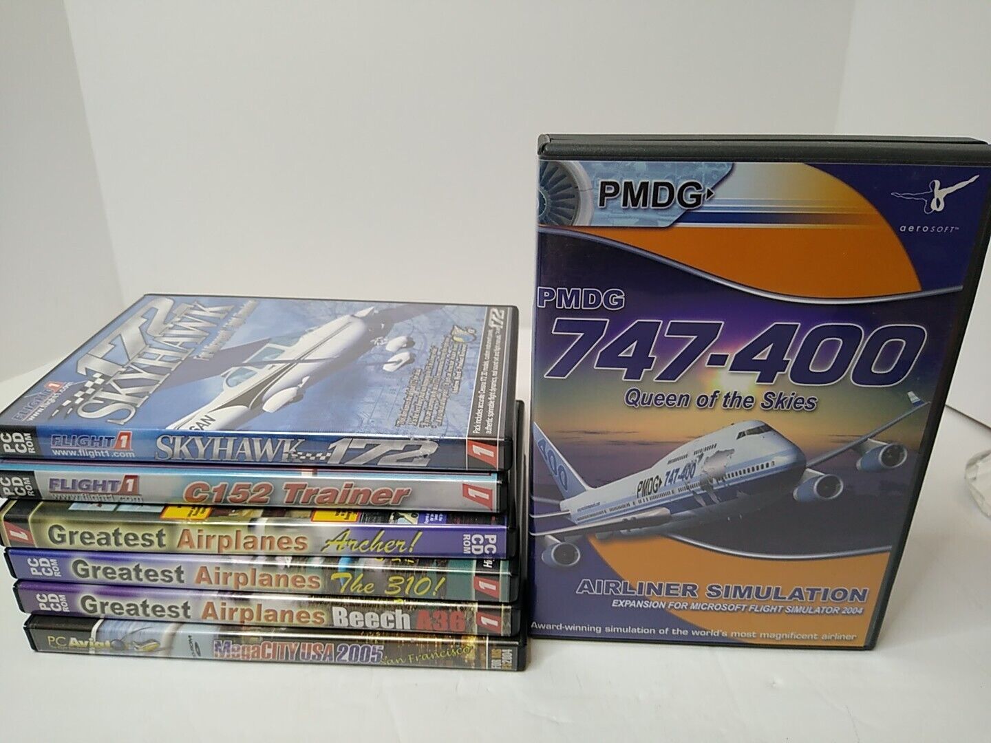Microsoft Flight Simulator Lot Of 7 CD ROM For Your PC Trainers To Airliners