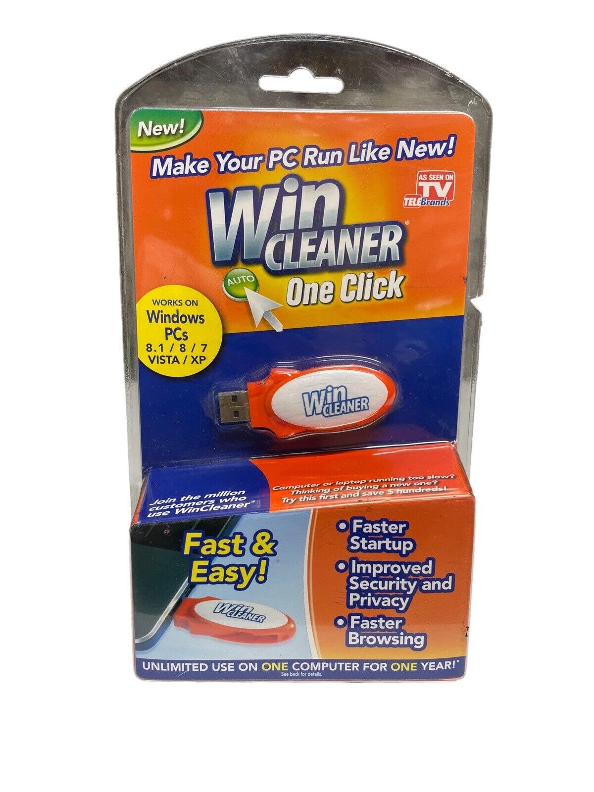 Win CLEANER One Click USB PC Computer Clean Repair Protect Windows As Seen On TV
