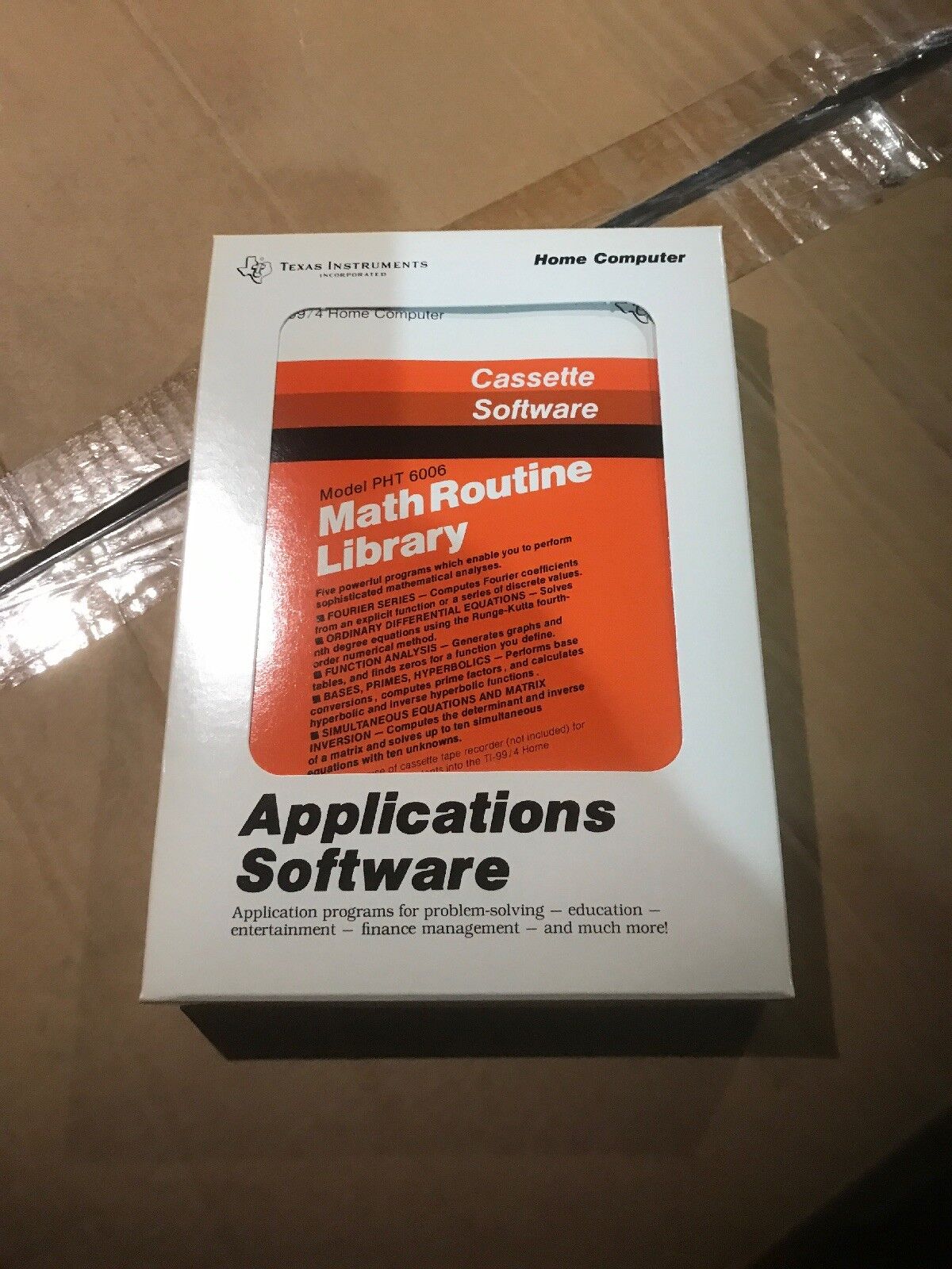 Minty New Nos TI99-4a Computer Math Routine Library Cassette Rare PHT PHD 6006