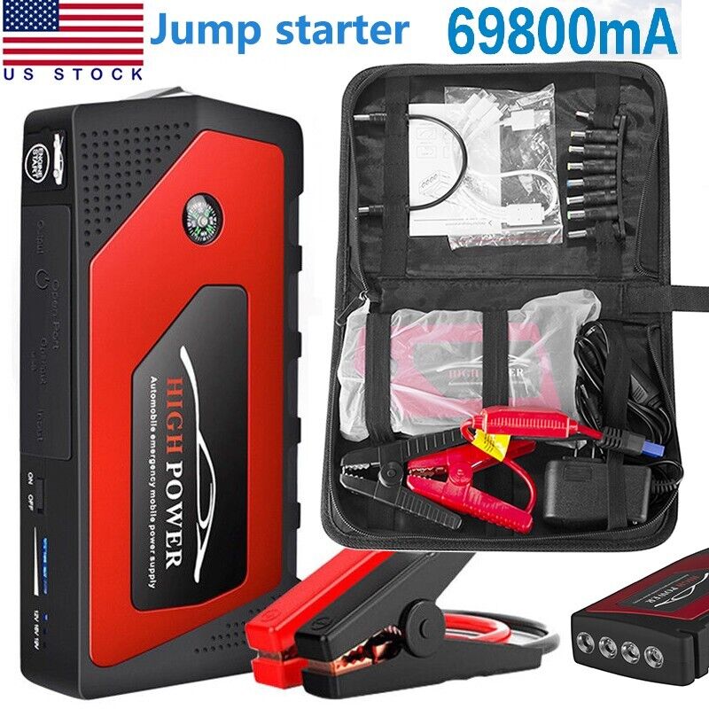 69800mAh Car Jump Starter Jumper Box Power Bank Combo  Battery Portable Charger