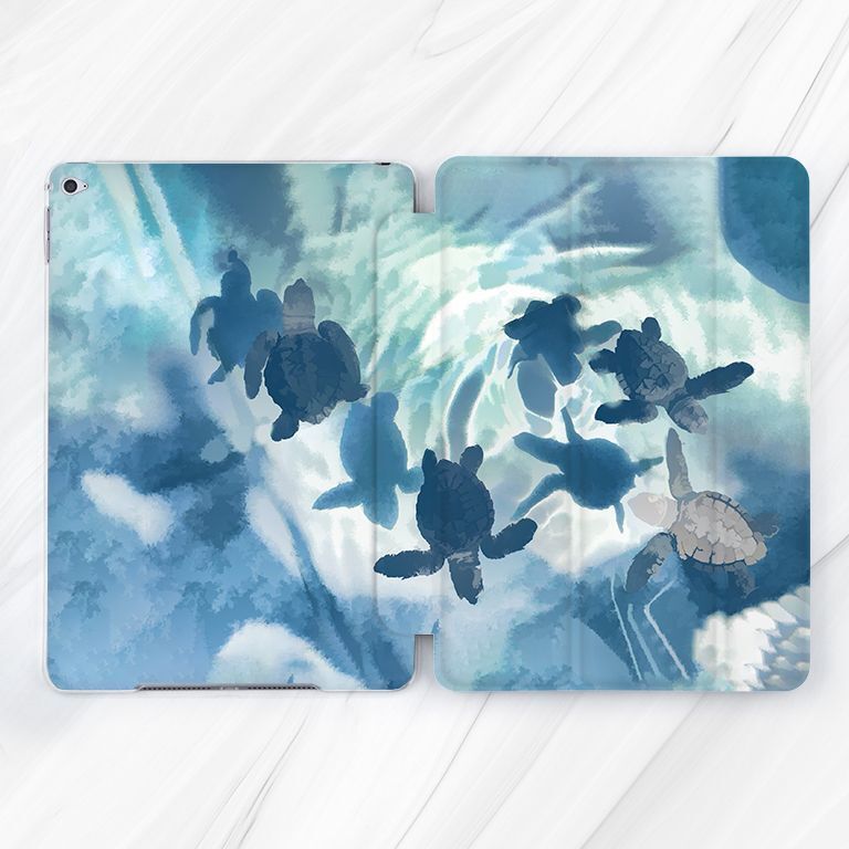 Turtles Ocean Waves Painting Case For iPad 10.2 Air 3 4 5 Pro 9.7 11 12.9 Mini
