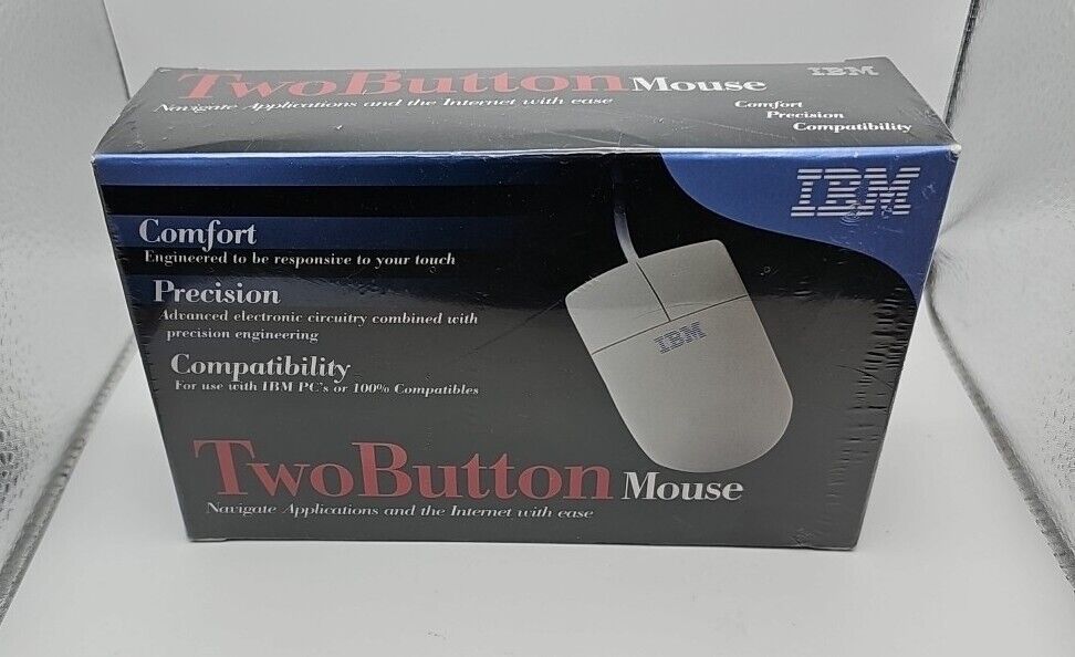 *New* Vintage IBM Two Button Computer Wired Mouse - PS2 Connector - pin