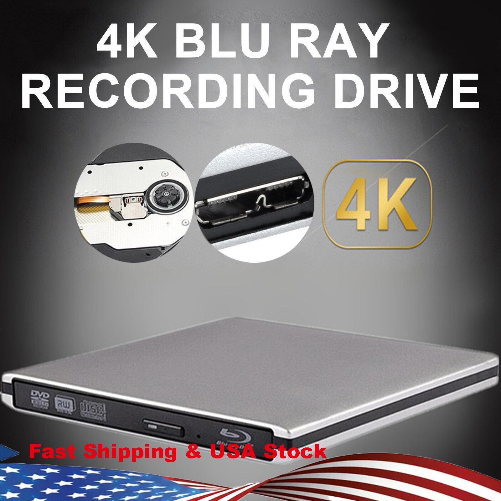 Genuine Bluray Burner External USB3.0 Super Slim DVD BD Recorder Drive Silver YU