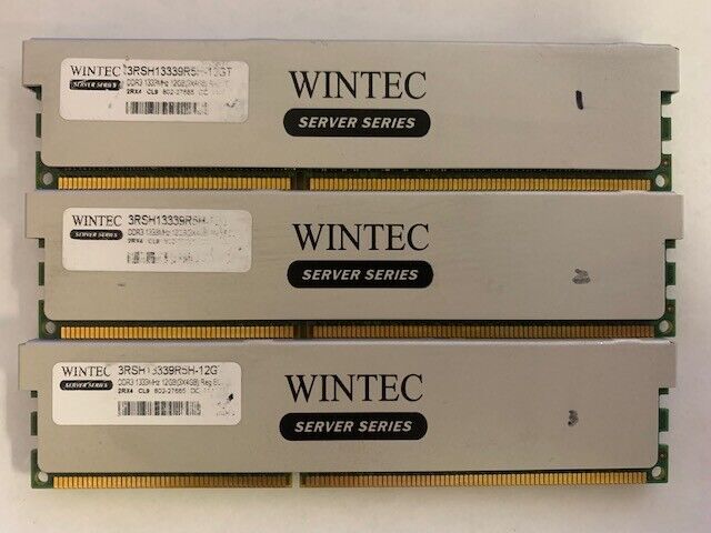 WINTEC 12GB (3X4GB) DDR3-1333MHz PC3-10600 1.5V UDIMM 3RSH13339R5H-12GT