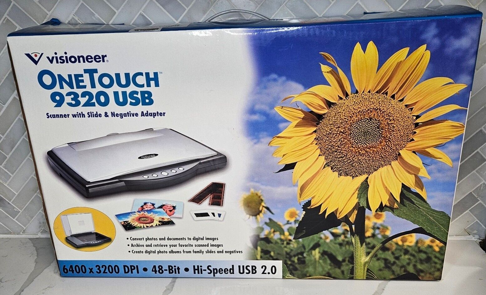 NEW Visioneer One Touch 9320 USB Flatbed Scanner w/ Slide & Negative Adapter