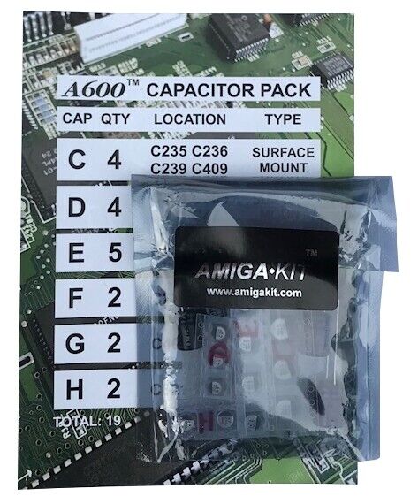 Professional Capacitor Pack for Amiga 600 A600 Recapping New Amiga Kit    12643