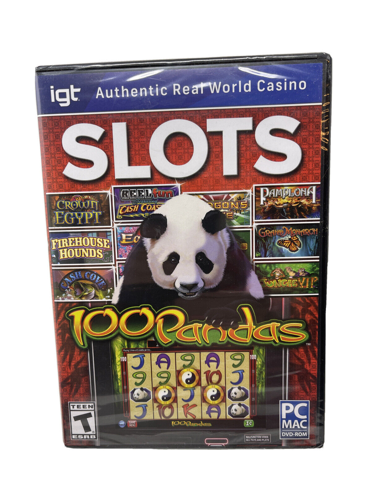 IGT Authentic Real World Casino Slots 100 Pandas (Pc Mac,Dvd-Rom, 2015)