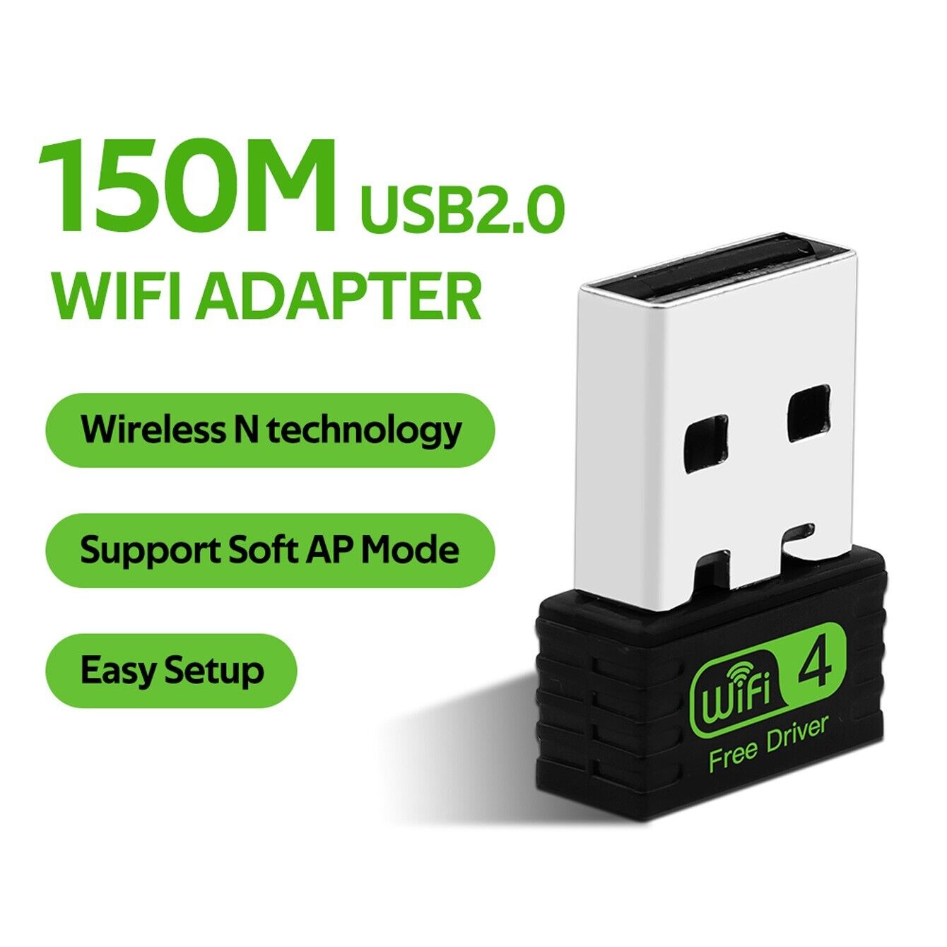 10pcs Mini USB Network Card 2.4G Driver Free 150Mbps Wireless USB Adapter for PC