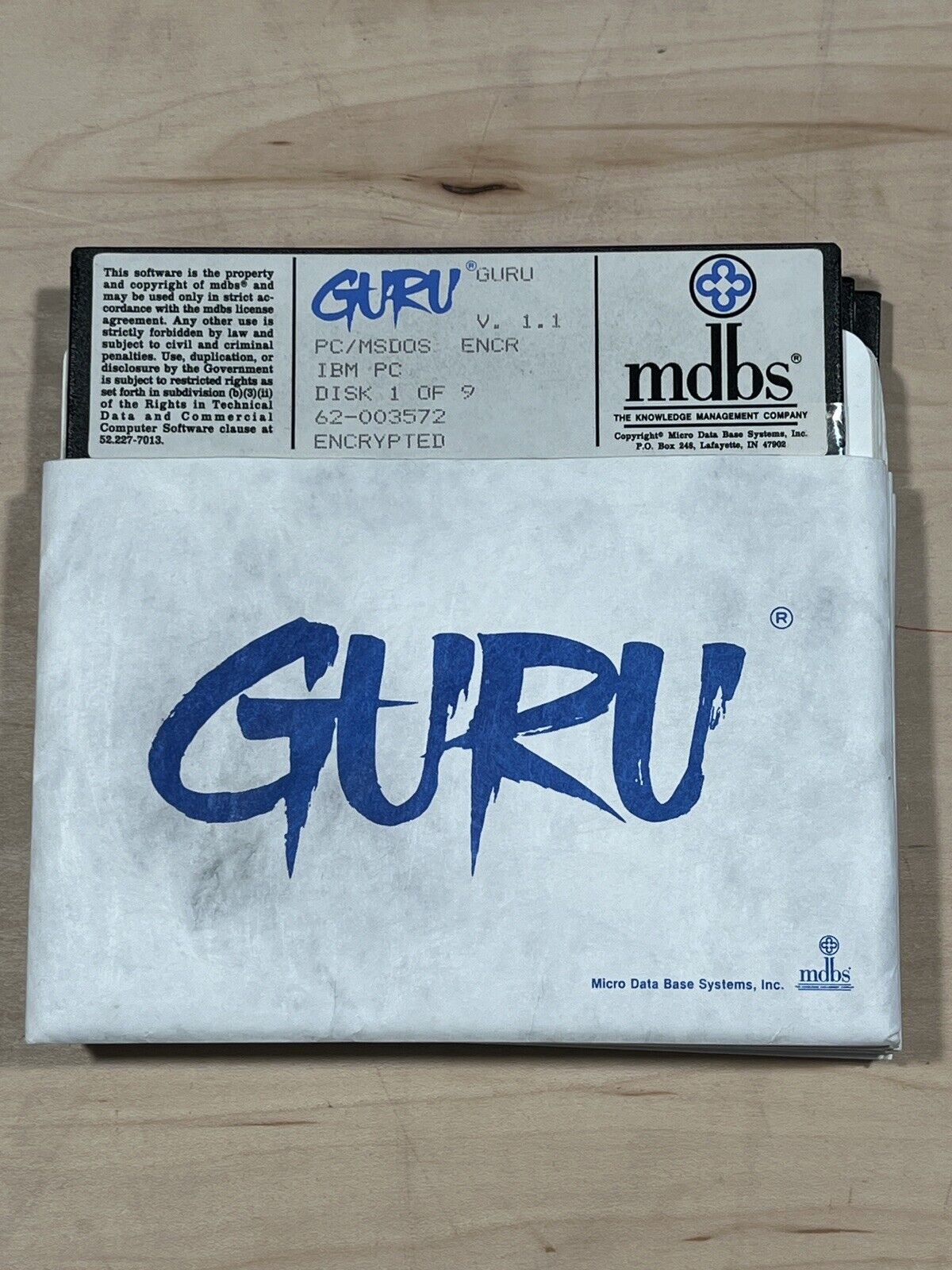 Rare *Native Working* 1987 GURU Early AI Expert System DBMS Platform. PC-DOS.