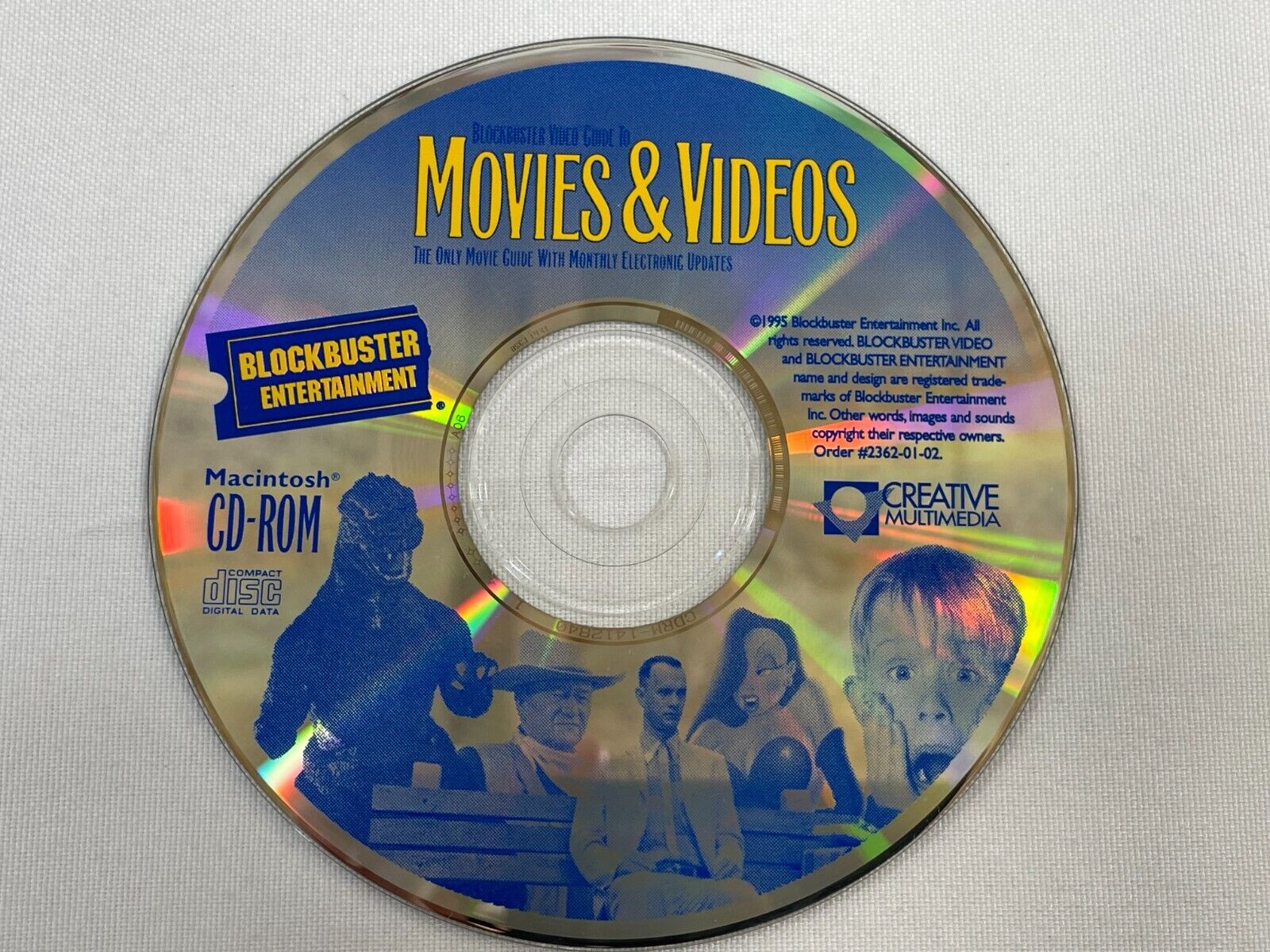 Vintage 1995 Blockbuster Movies & Videos CD-ROM Macintosh Mac Software DISC ONLY