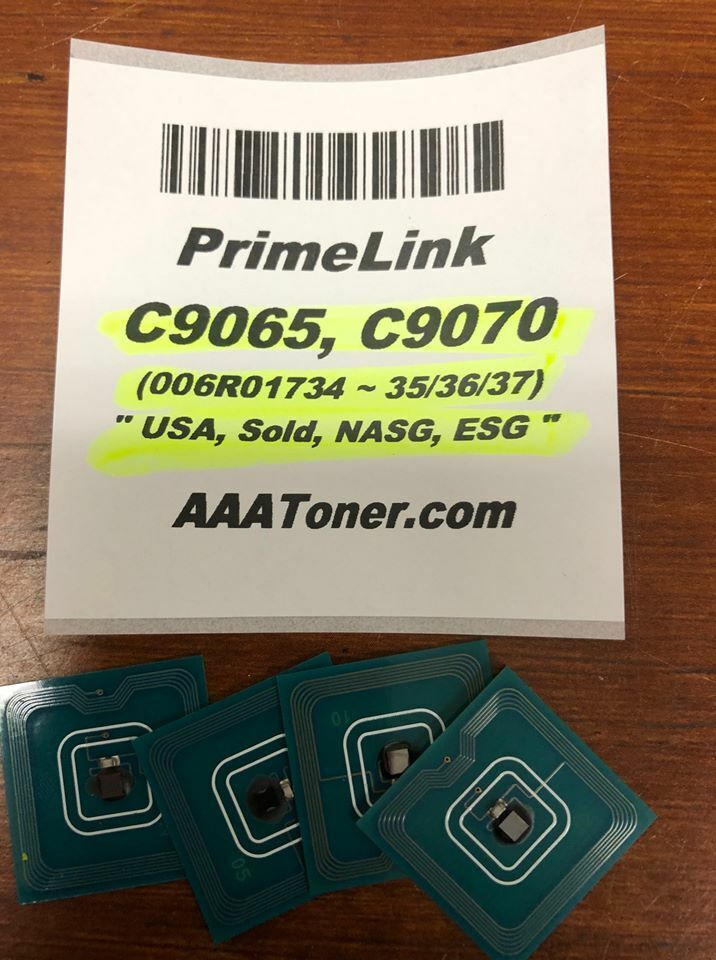 4 Toner Chip (1734 - 35/36/37) for Xerox PrimeLink C9065, C9070 Printer Refill
