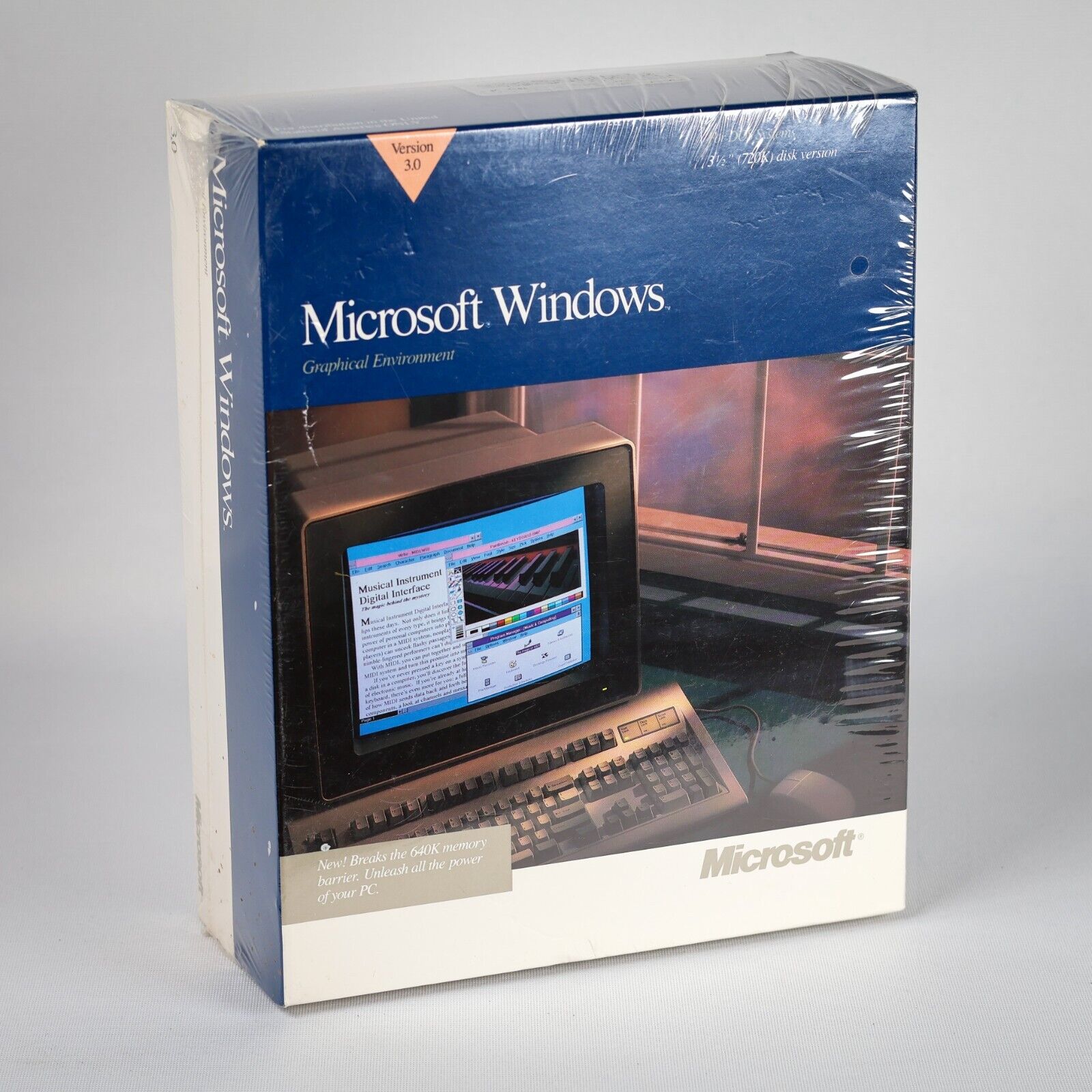 Microsoft Windows 3.0 - New, Sealed Original Box 3 1/2\