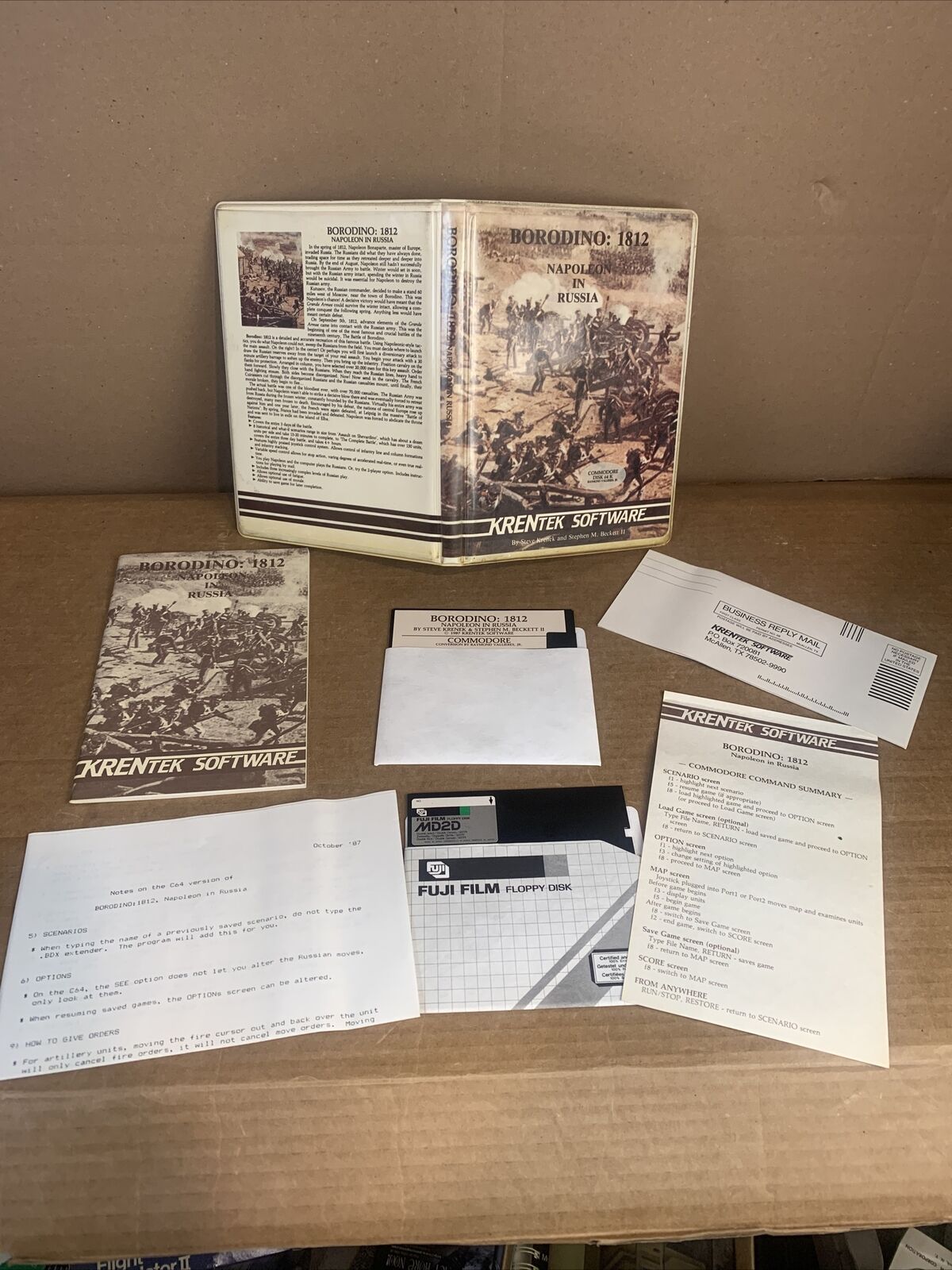 Krentek Software Borodino 1812 Napoleon in Russia Commodore 64￼ Big Box War Game