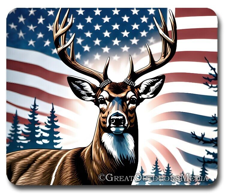 All American Deer Hunting USA ~ Mousepad PC Mouse Pad THICK ~ Gift Hunter Buck
