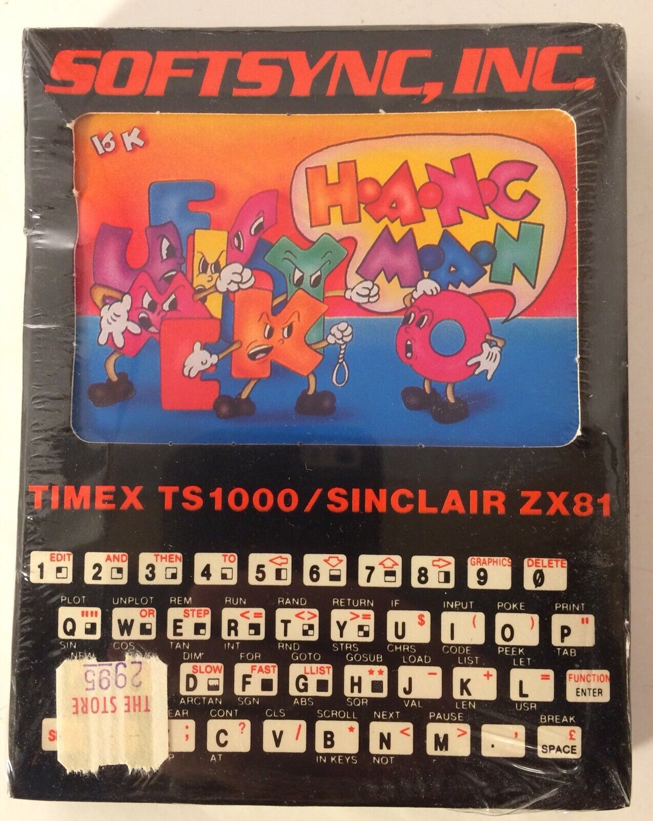 RARE Vintage 1980s Softsync Timex TS1000 Sinclair ZX81 Hangman Computer Game 16K