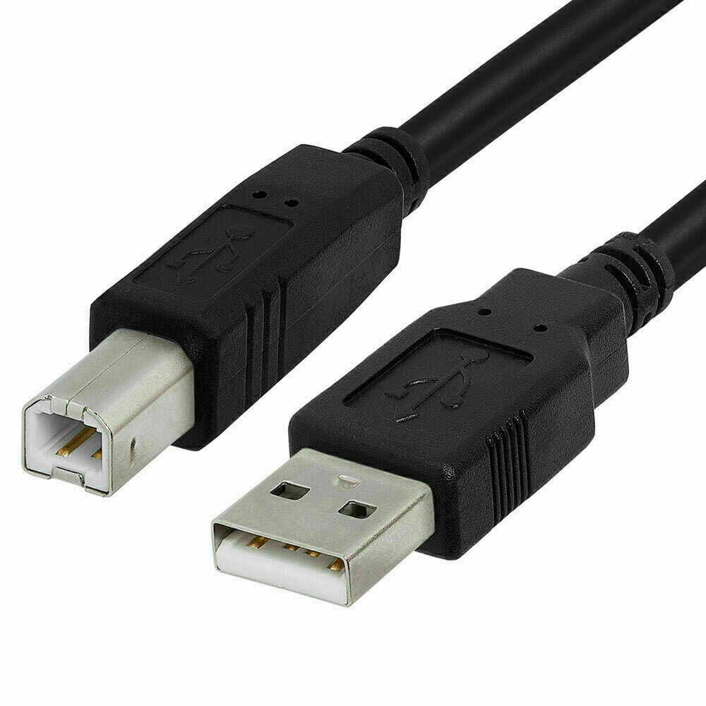 25Ft USB 2.0 High Speed Type A Male to Type B Male Printer Scanner Cable Cord Bk