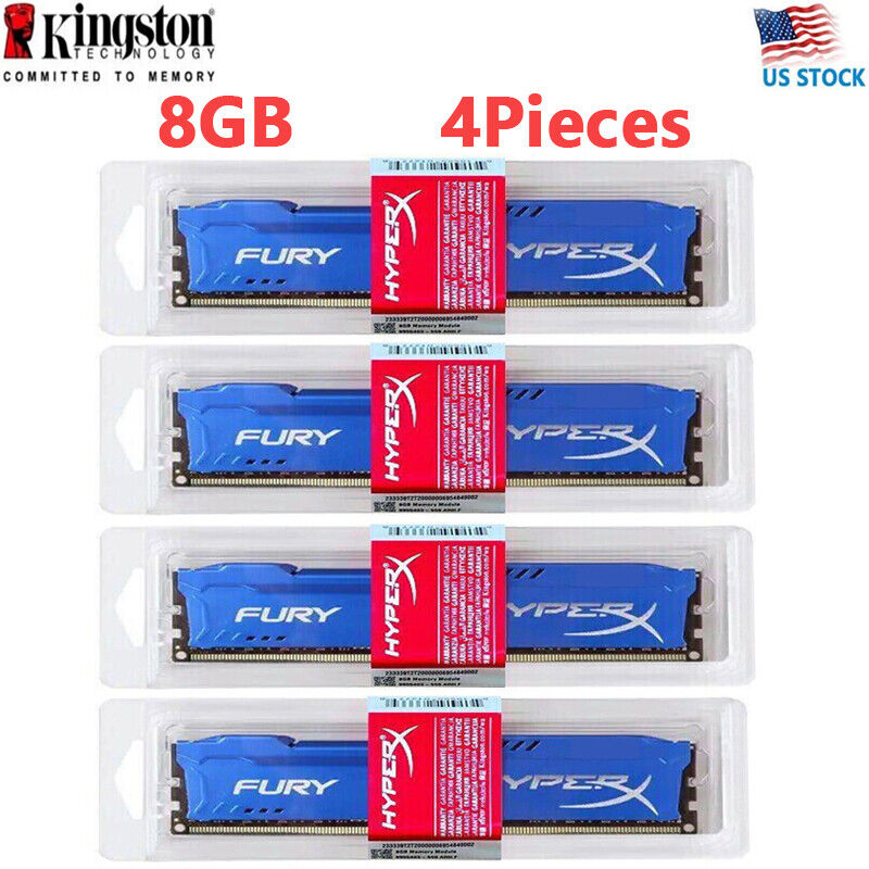 HyperX FURY DDR3 32GB (4 x 8GB) 1866MHz PC3-14900 Desktop RAM Memory DIMM 240pin