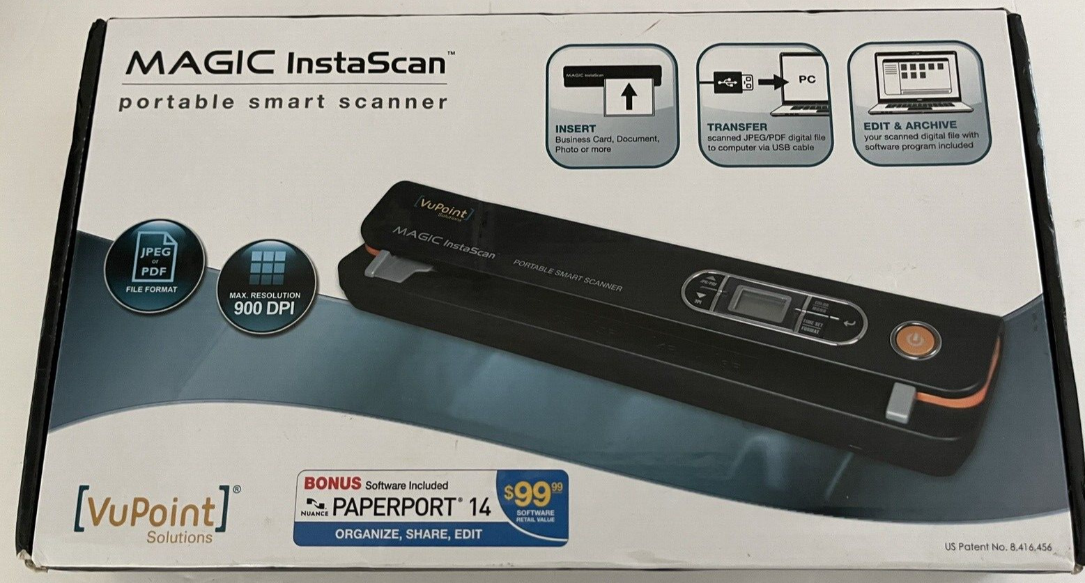 New VuPoint Solutions Magic InstaScan Portable Smart Scanner  PDS-ST420-VP-BX2