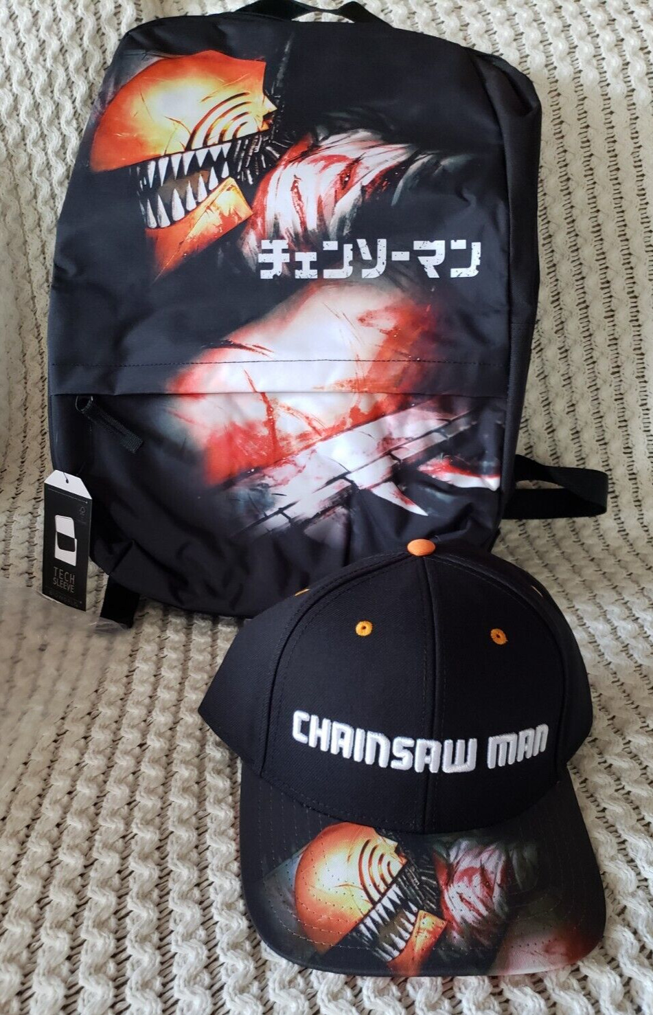 Chainsaw Man Laptop Backpack with FREE Snapback Hat Promotion Brand New