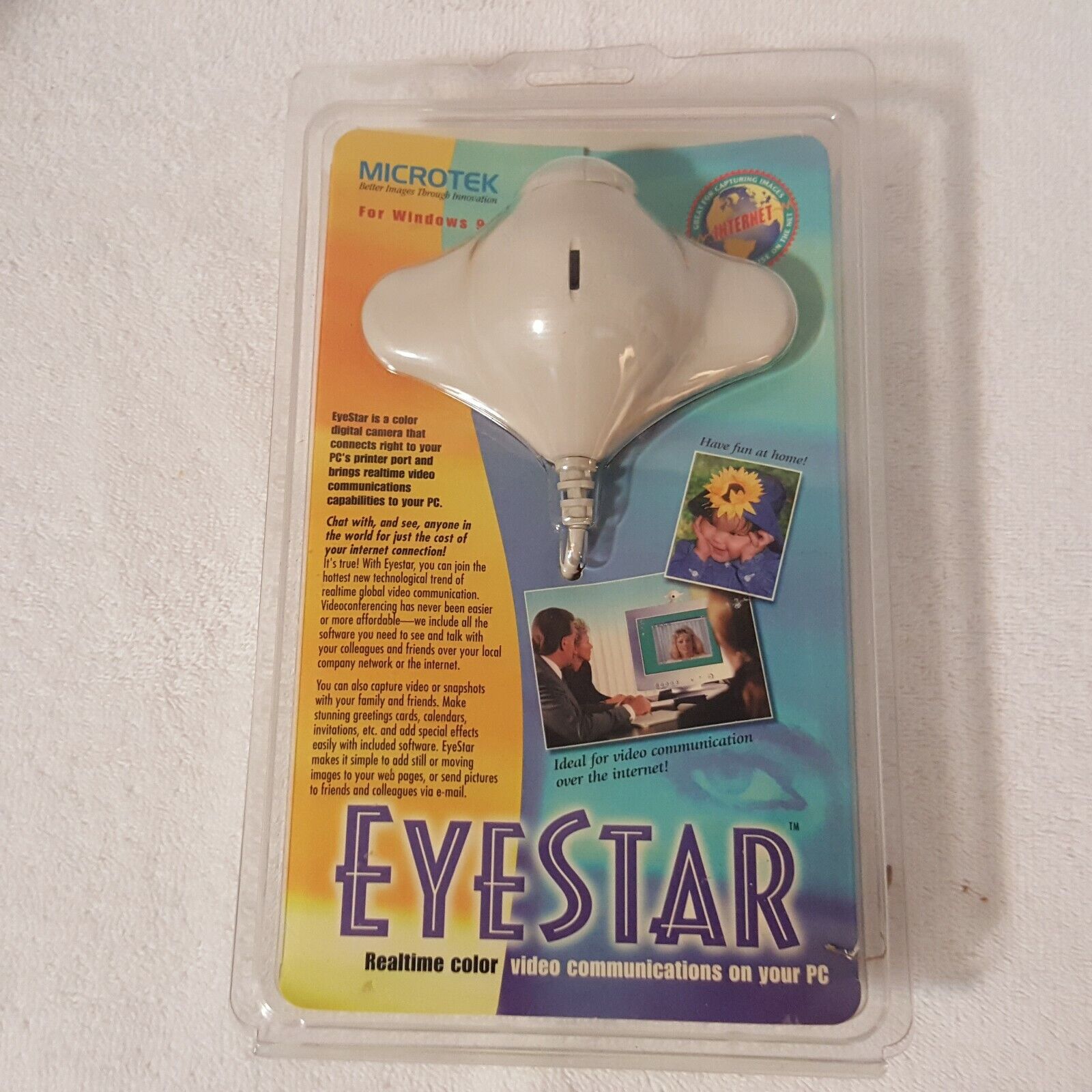 Vintage Microtek Eyestar for Windows 95 Realtime Color Camera Old School Webcam 