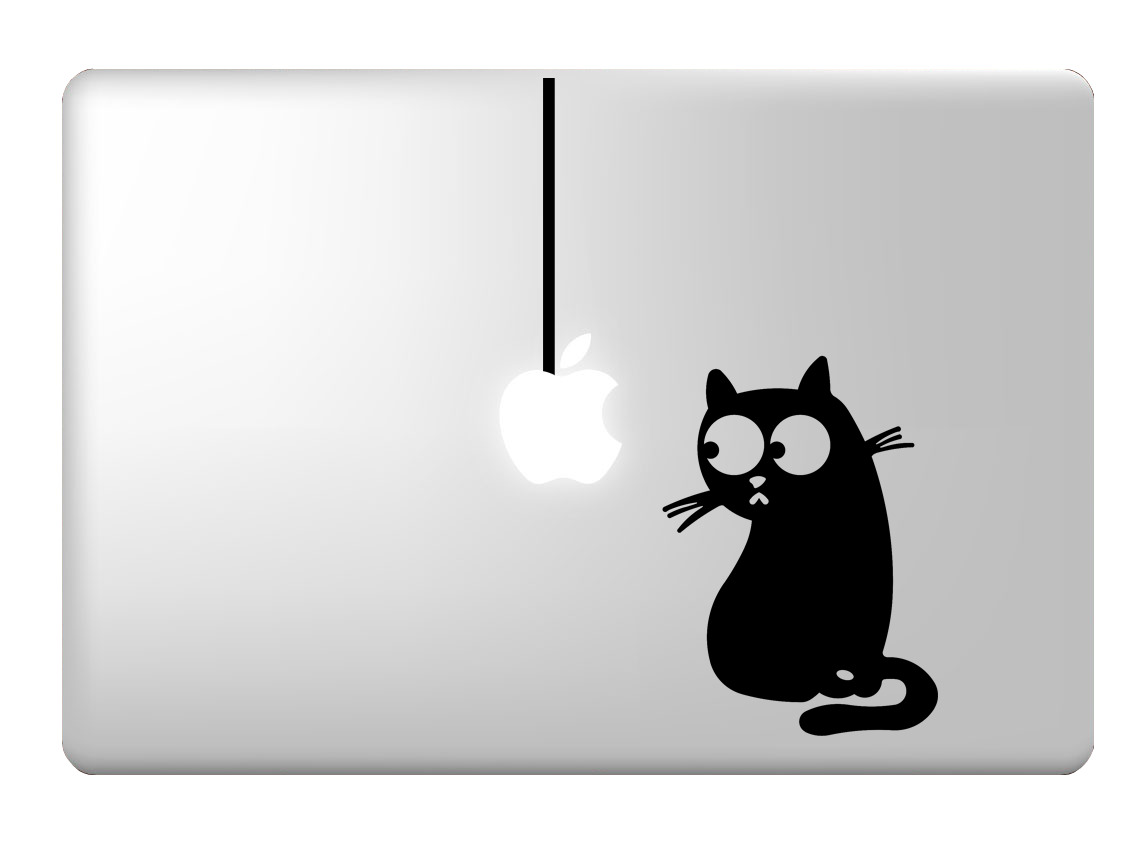 Cat and string Vinyl Decal Sticker For MacBook Air Pro Mac 11\