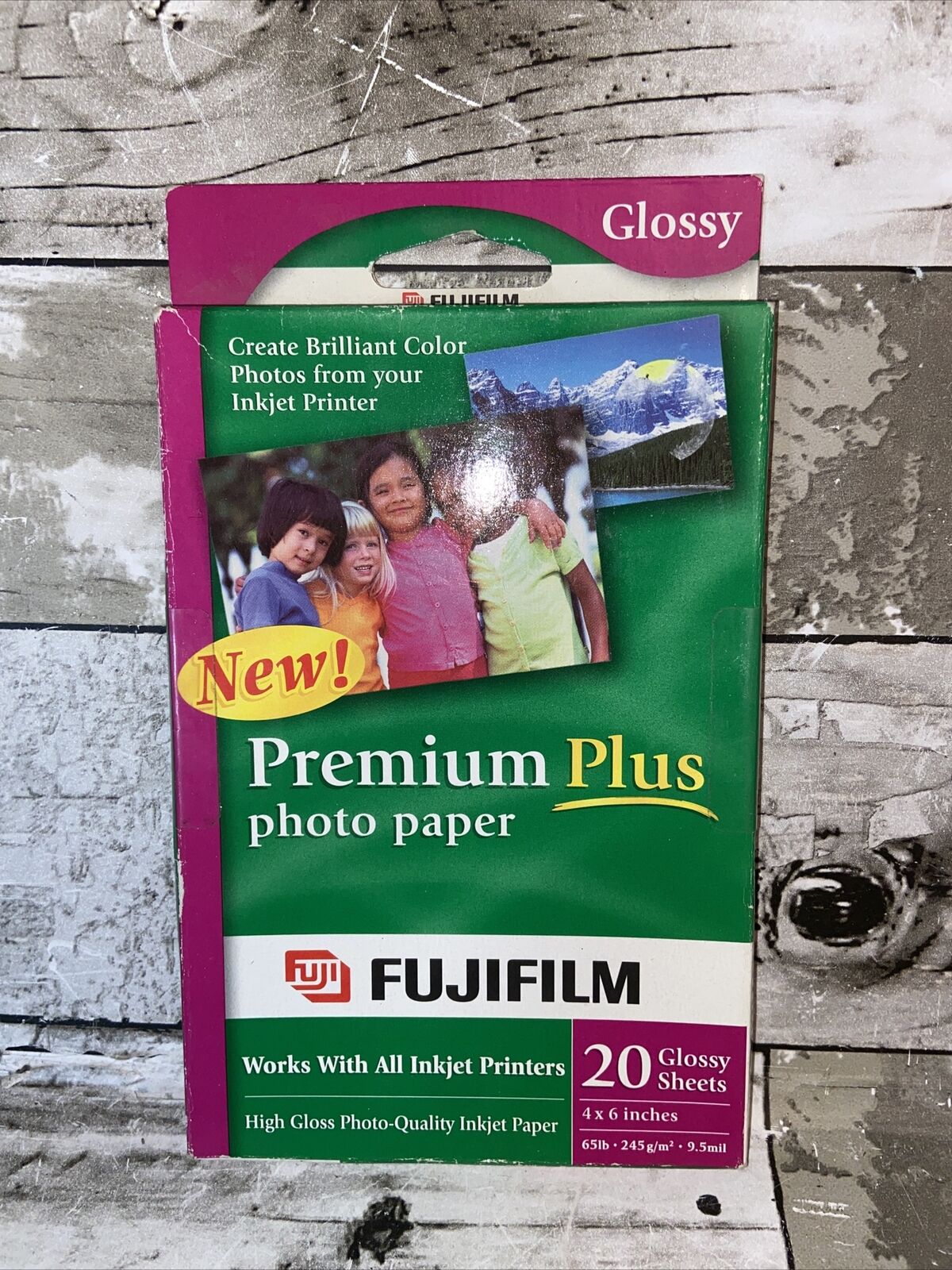 FujiFilm Inkjet Premium Plus Paper Glossy 4 x 6 Pack of 20 NEW