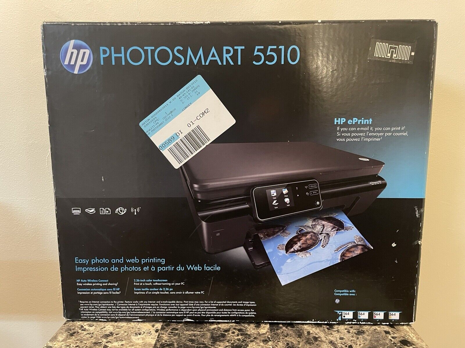 HP Photosmart 5510e All-in-One Wireless Photo Printer e-Print B111a New