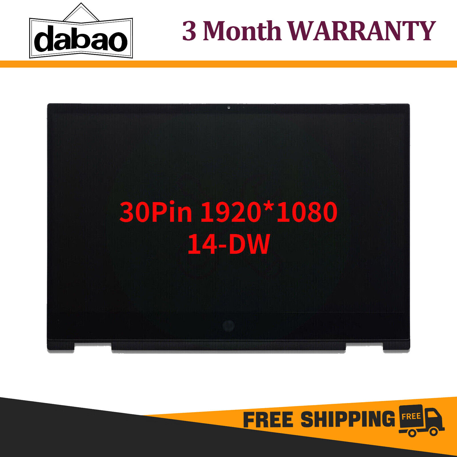 LCD Touch Display w/ Bezel For HP Pavilion x360 14m-dw1033dx 14m-dw0023dx Screen