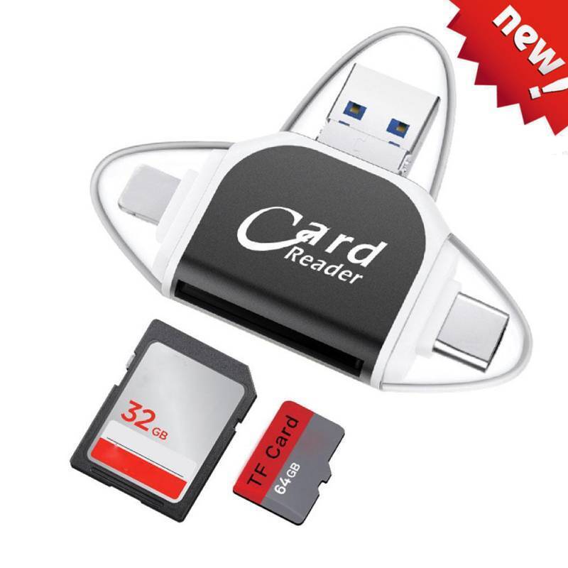 2024 NEW Multi Port 4 in 1 Universal Card Reader, Portable Memory Card Reader-A-