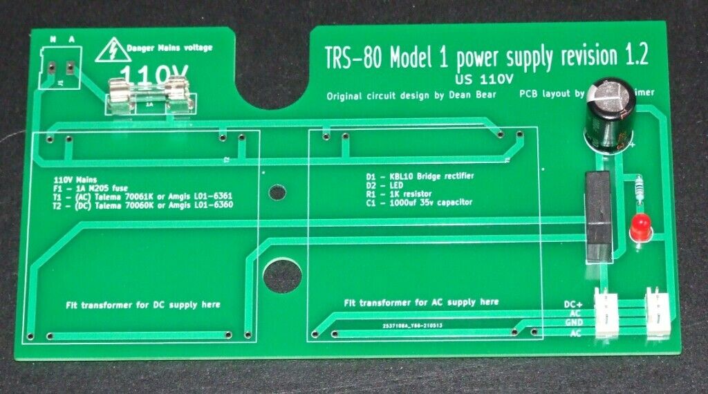 TRS-80 Model I heavy-duty power supply kit for project builders