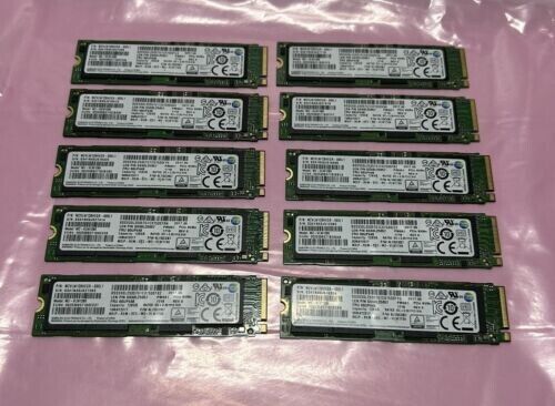 Lot of 10 Samsung MZ-VLW1280 PM961 128GB NVMe M.2 80mm Solid State Drive Tested