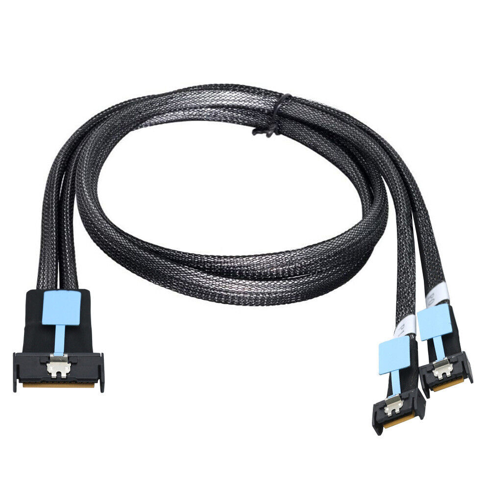Cablecy  MCIO STR PCI-E 8i 74Pin Male to Dual MCIO 38Pin Male Extender Cable