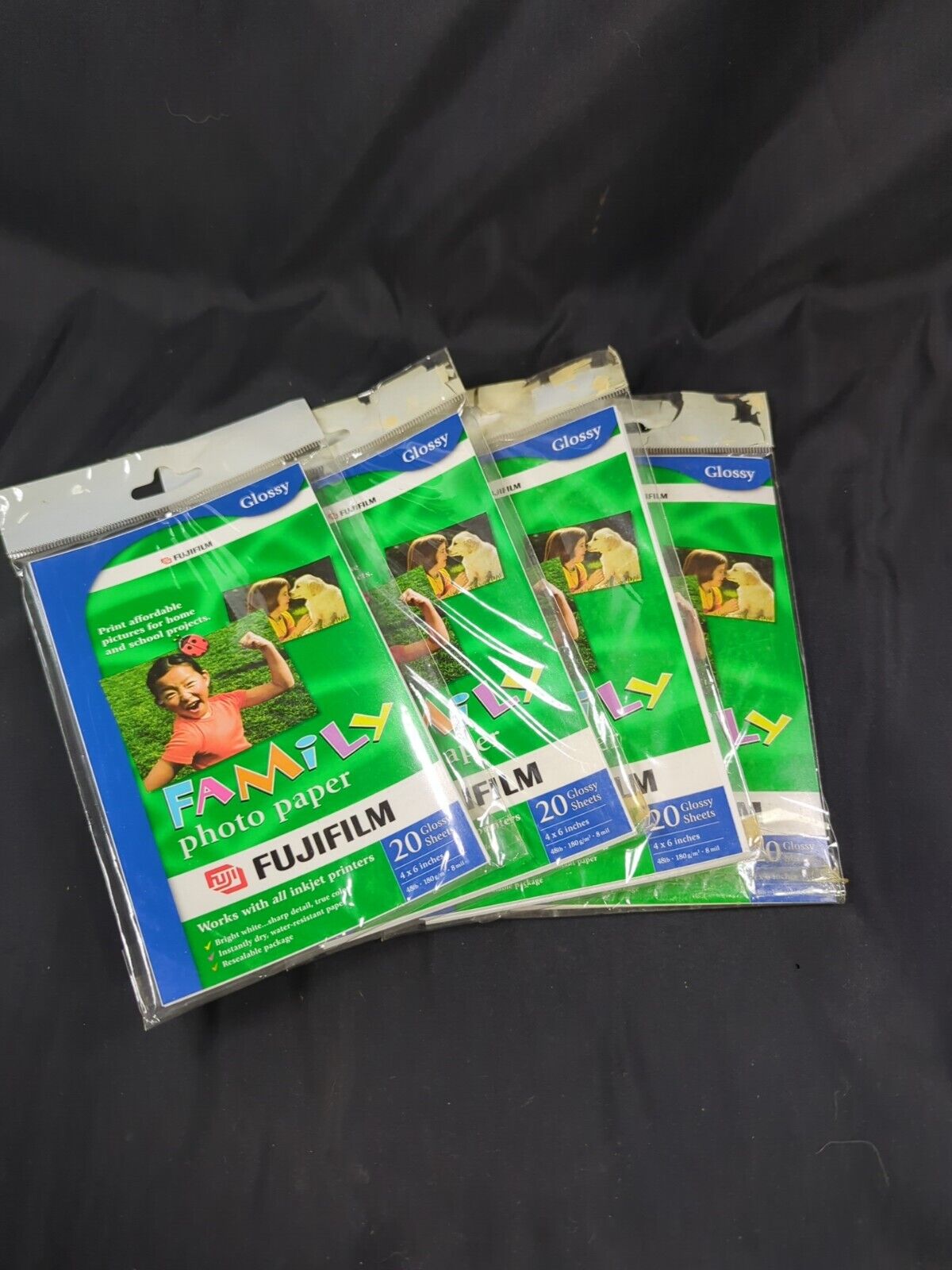 4 Packs Of Fuji Film Glossy Family Photo Paper Glossy White 4