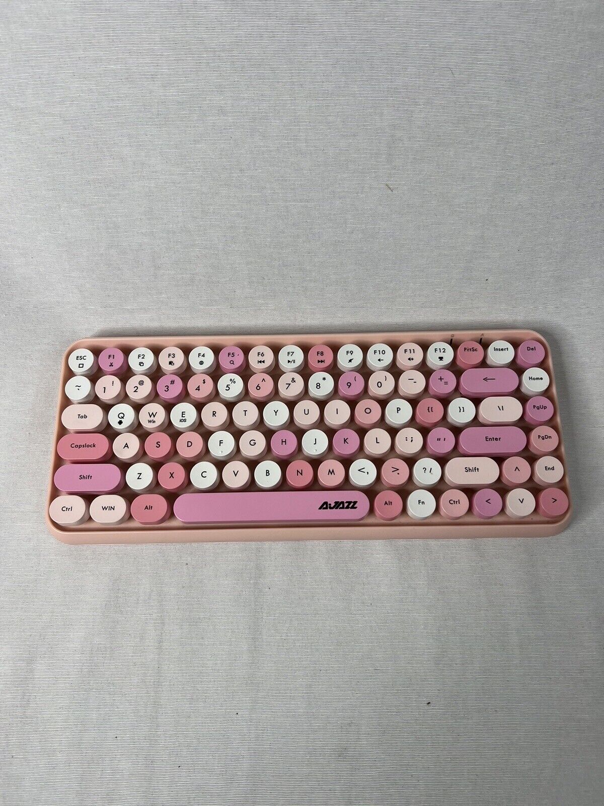 Ajazz 308i Pink Bluetooth Wireless Keyboard 84 Keys Round Keycaps
