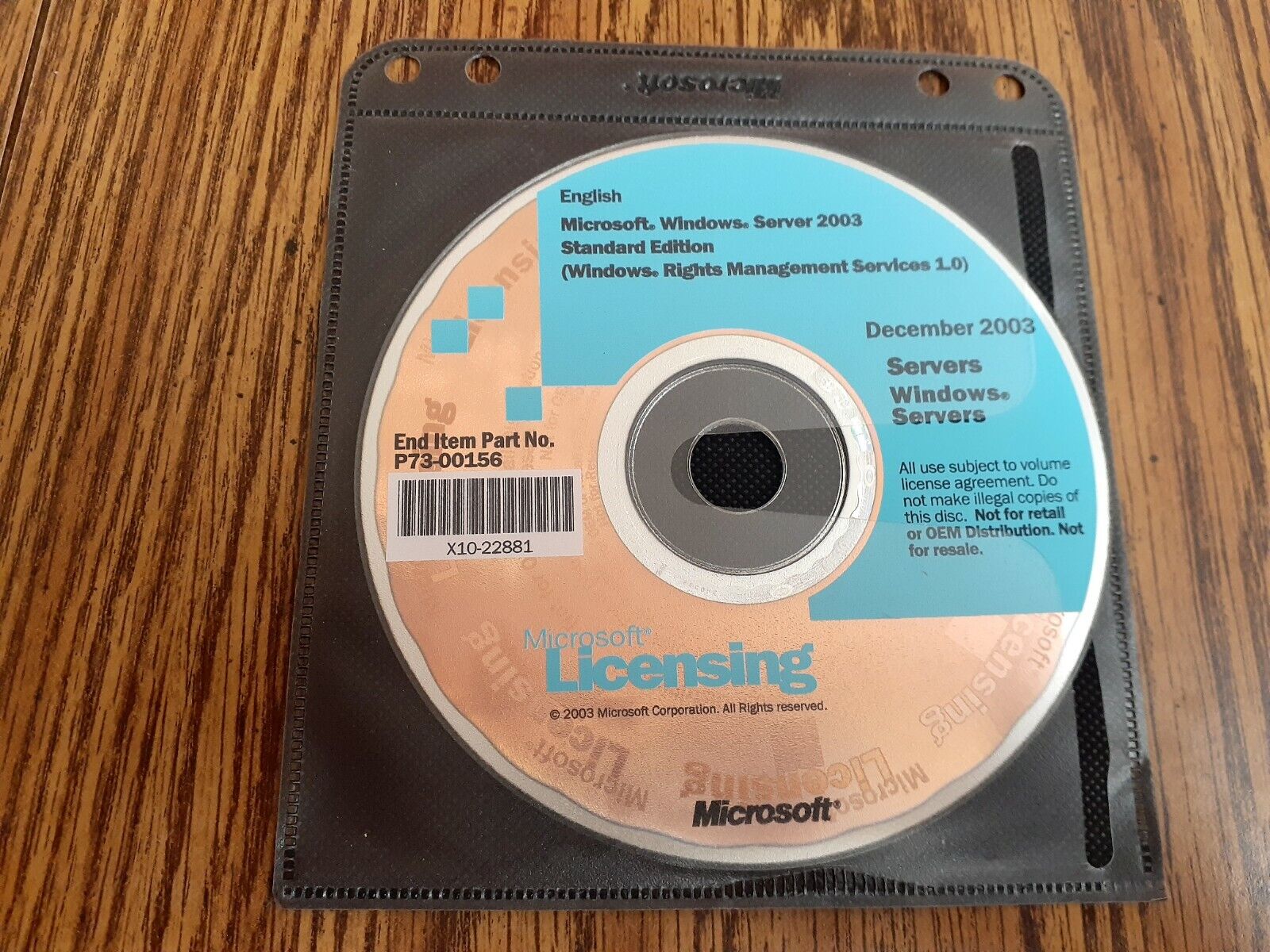 Microsoft Licensing Windows Server December 2003 Standard Edition