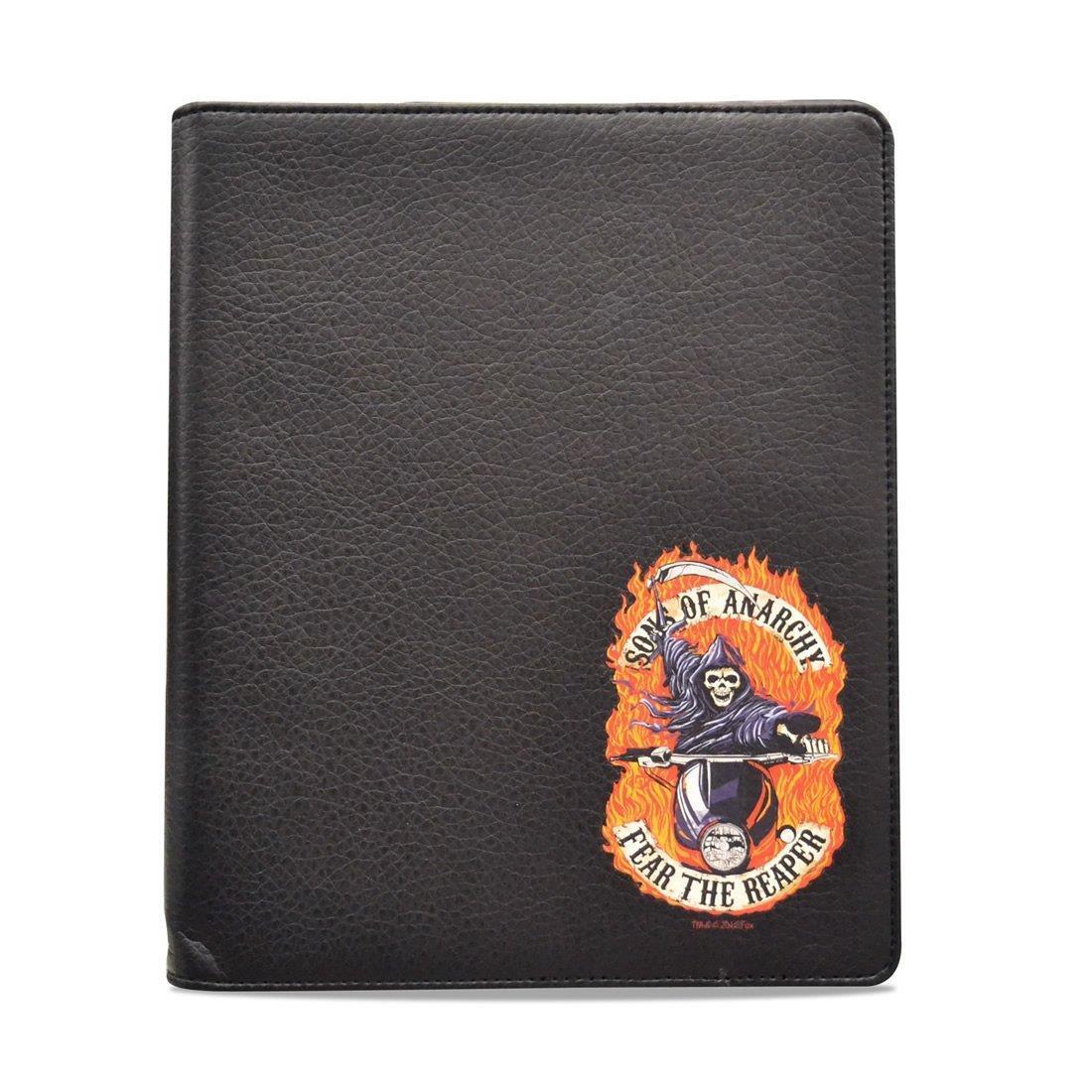 Sons of Anarchy SOA Black Faux Leather iPad  2 3 4 Folio Case Stand Cover 