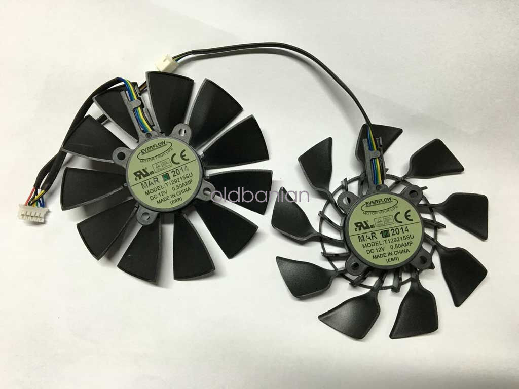 95mm ASUS GTX780 GTX780TI R9 280X 290 290X Dual Fan Replacement T129215SU 5Pin