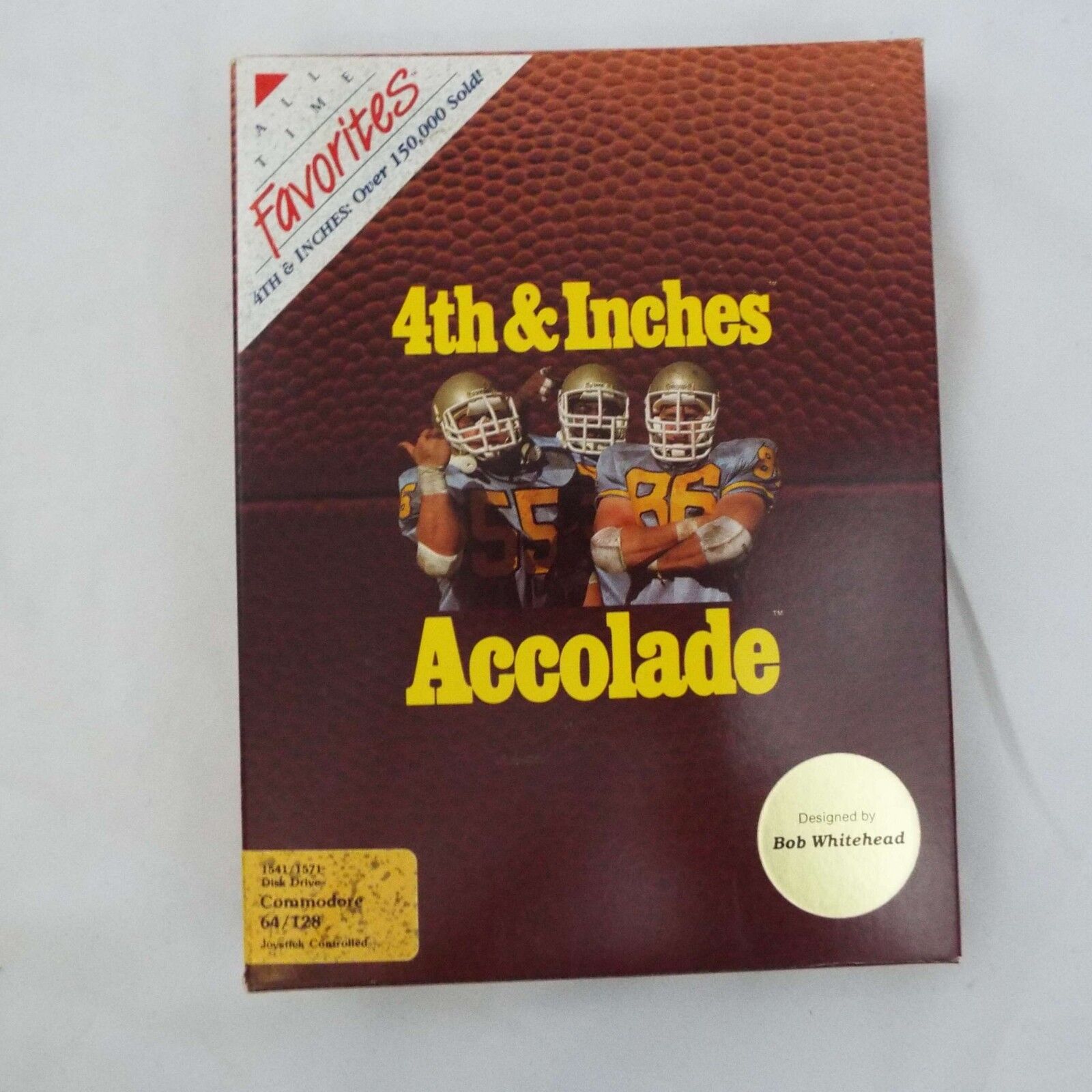 Vintage Computer Game Box 4th & INCHES - Accolade 1987 - BOX ONLY for collector
