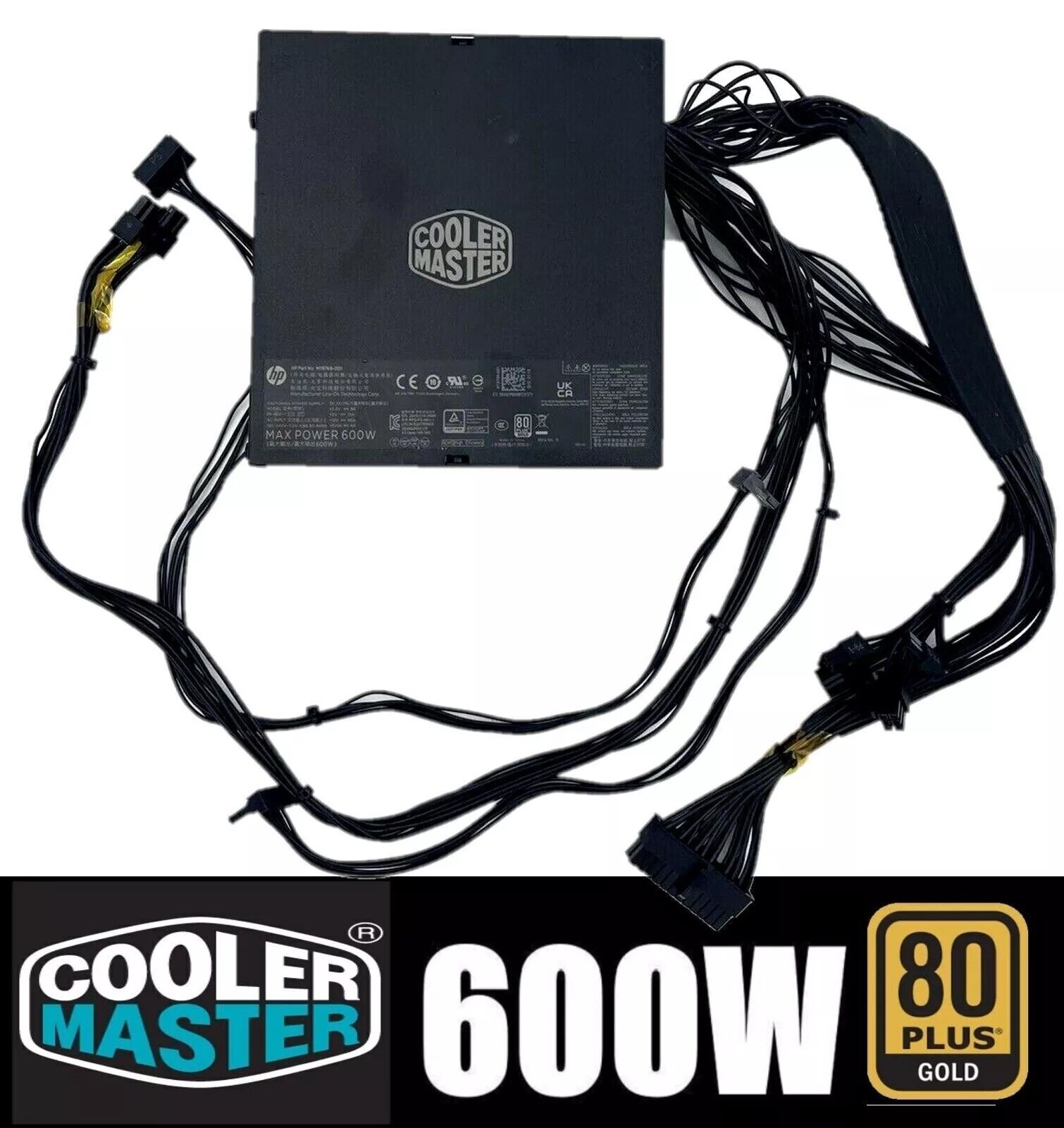 Cooler Master 600W ATX PSU Gaming Computer Power Supply 80Plus Gold Certified