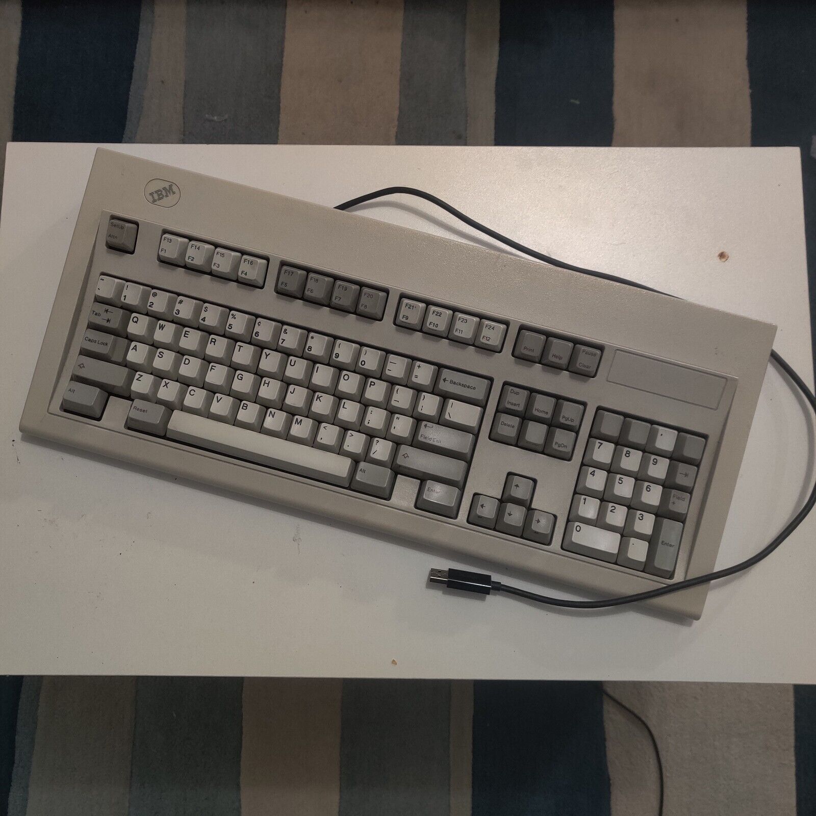 1985 IBM Model M Keyboard W/ USB C Adapter 