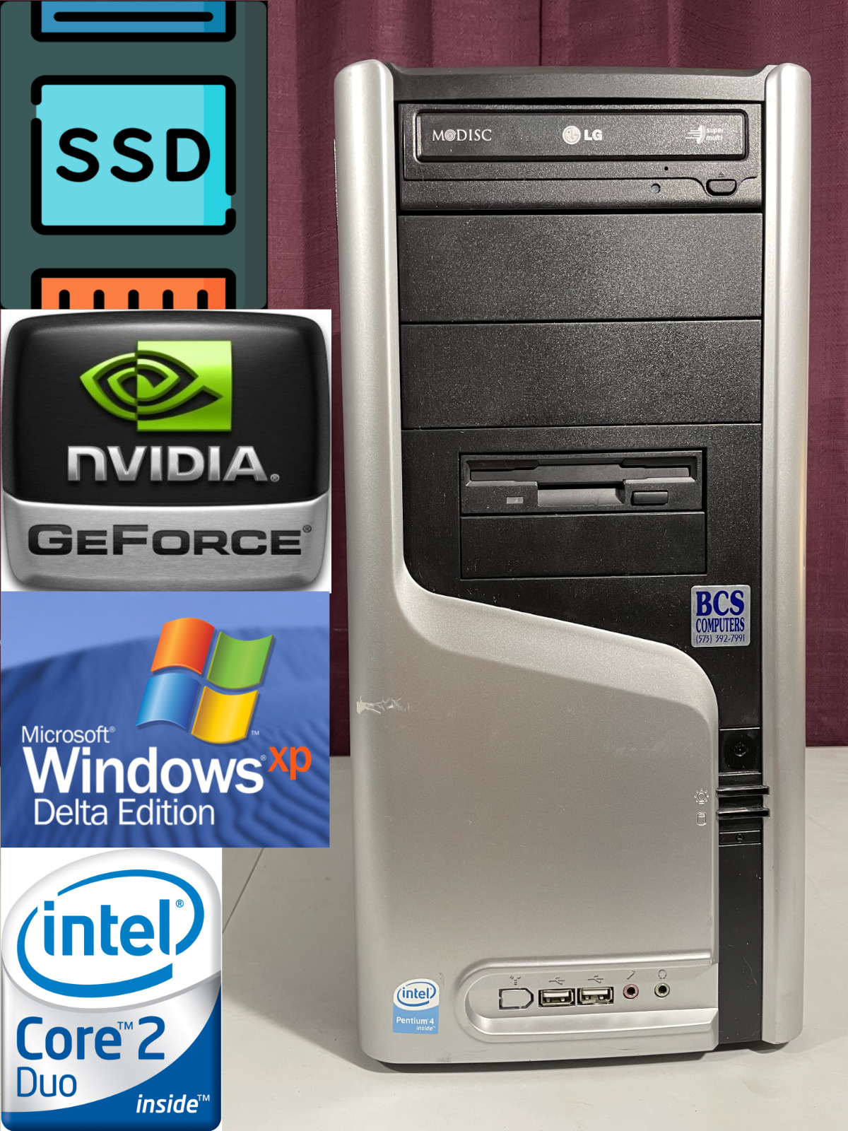 *RESTORED w/ SSD* Windows XP Vintage Retro Classic Gaming PC | Core 2 GeForce