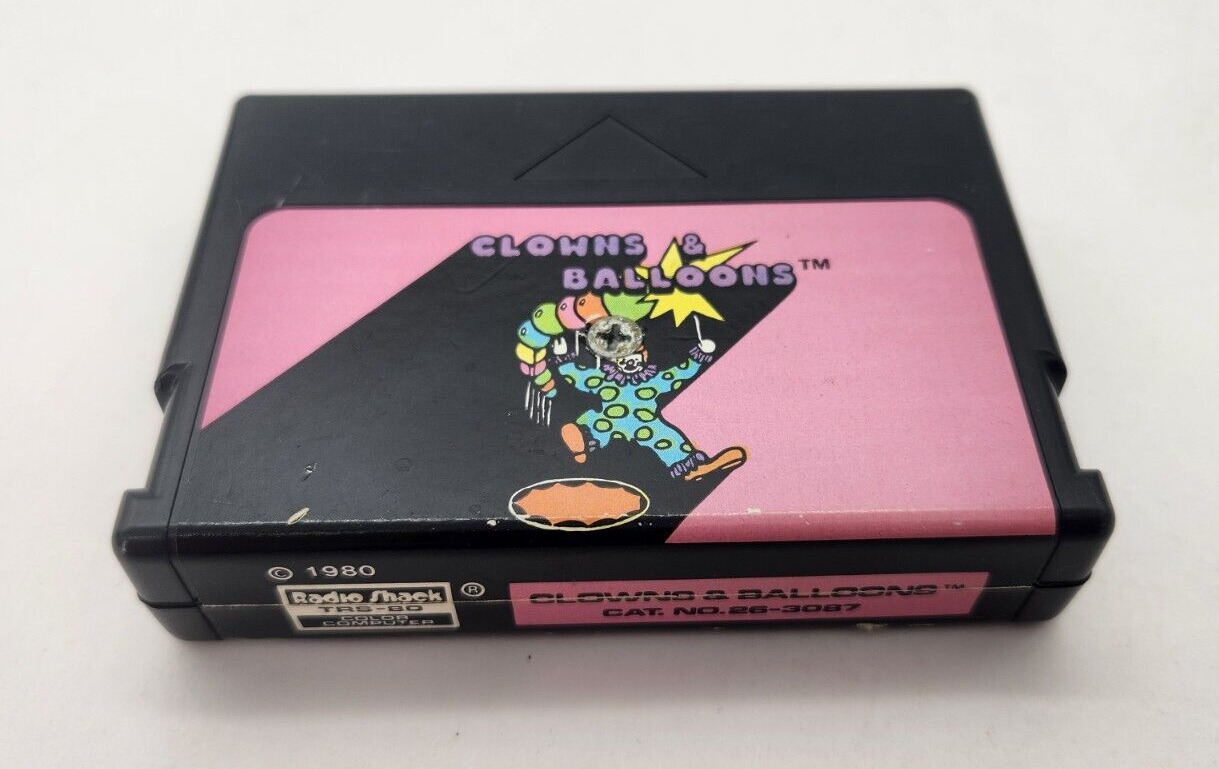 Clowns and Balloons Game Cartridge Tandy TRS-80 Radio Shack 26-3087 Untested