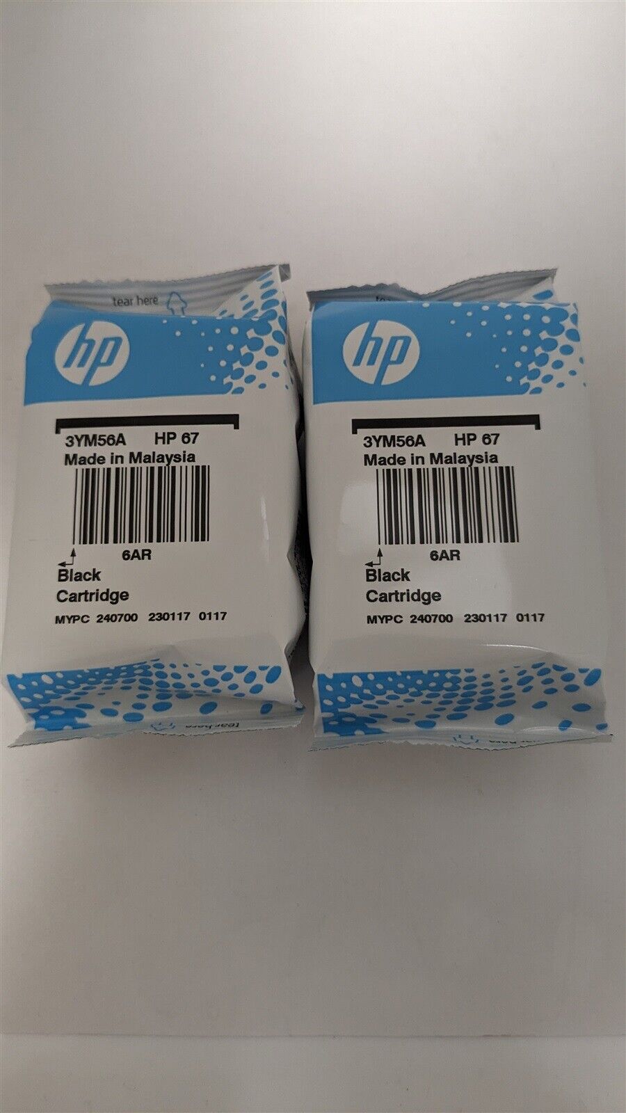 2PK Genuine Ink Cartridge for HP 67 Black 3YM56AN (2-Pack)