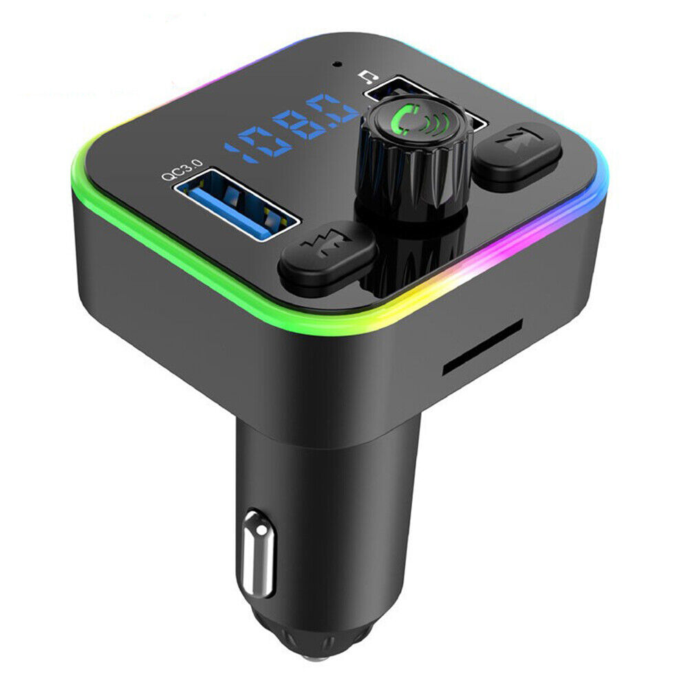 Bluetooth 5.0 Car Wireless FM Transmitter Adapter USB Fast Charger Hands-Free