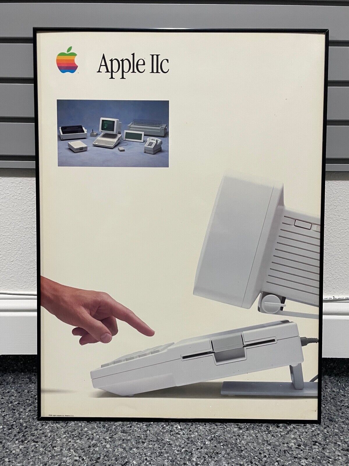 Apple IIc 1985 Computer Framed Poster  1985  Vintage Rare  Approx 30x22 USA Made