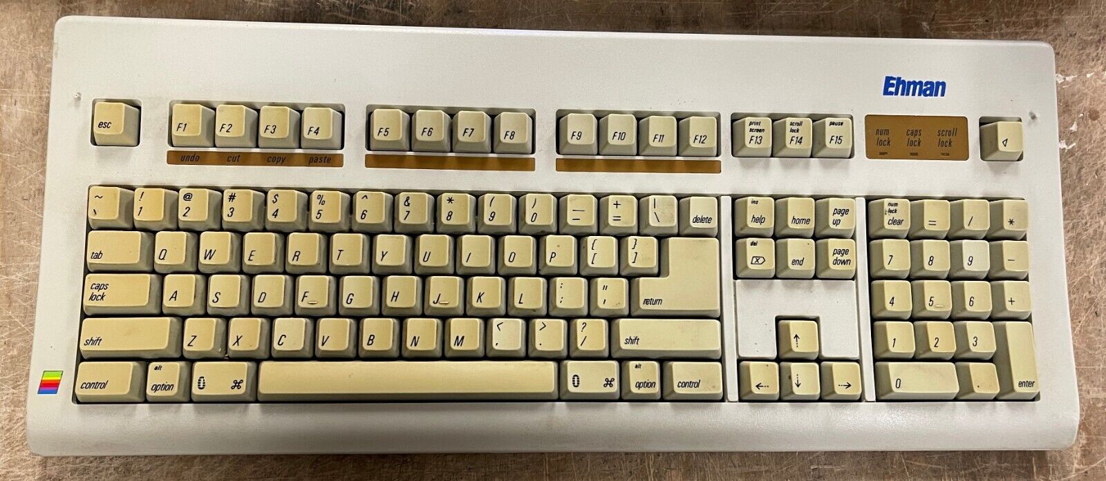 Vintage Ehman ADB105 Apple ADB Keyboard TESTED