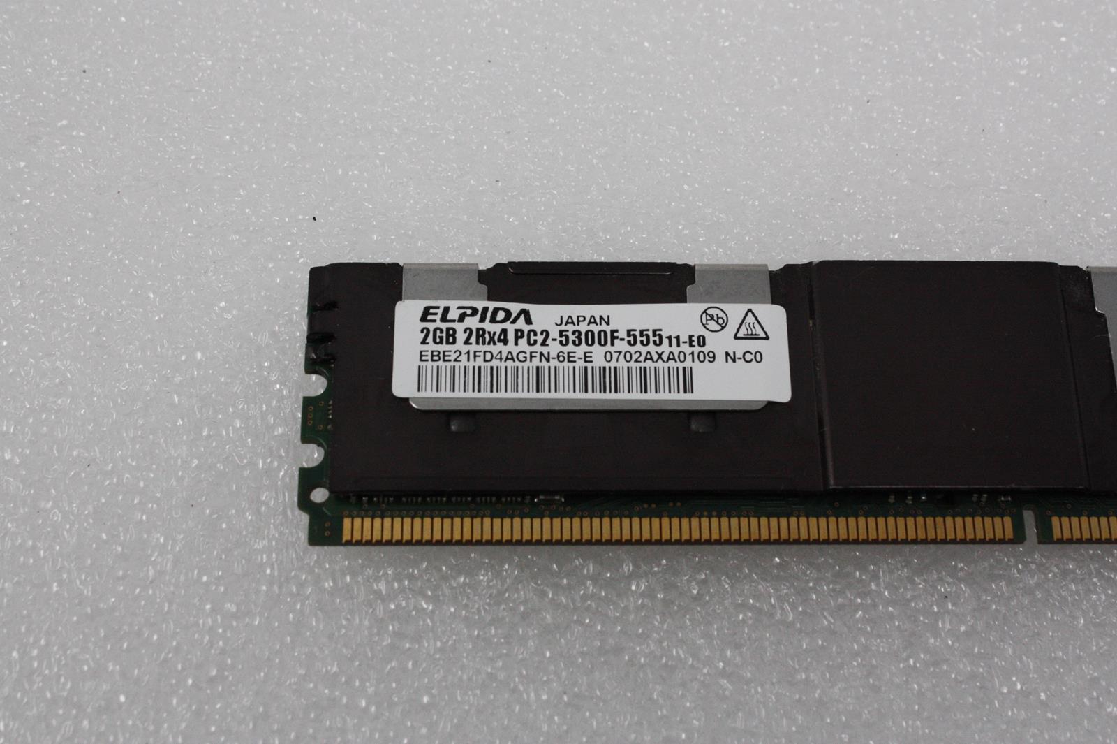 10-PACK ELPIDA EBE21FD4AGFD-6E-E HP 2GB PC2-5300F 2RX8 DDR2-667MHZ E