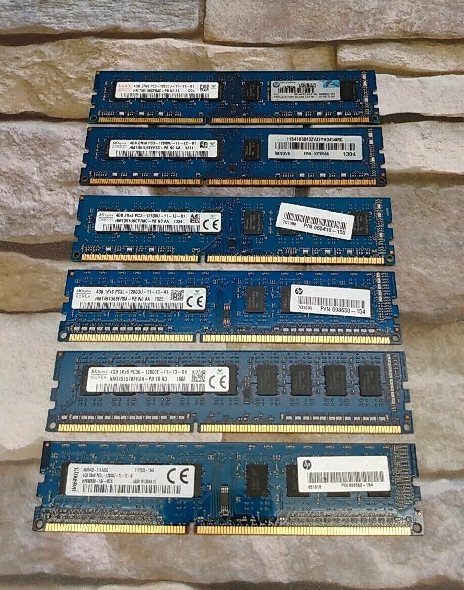 28GB (7 x 4GB) PC3 Desktop Memory RAM  DDR3 - Mixed speeds Hynix/Kingston