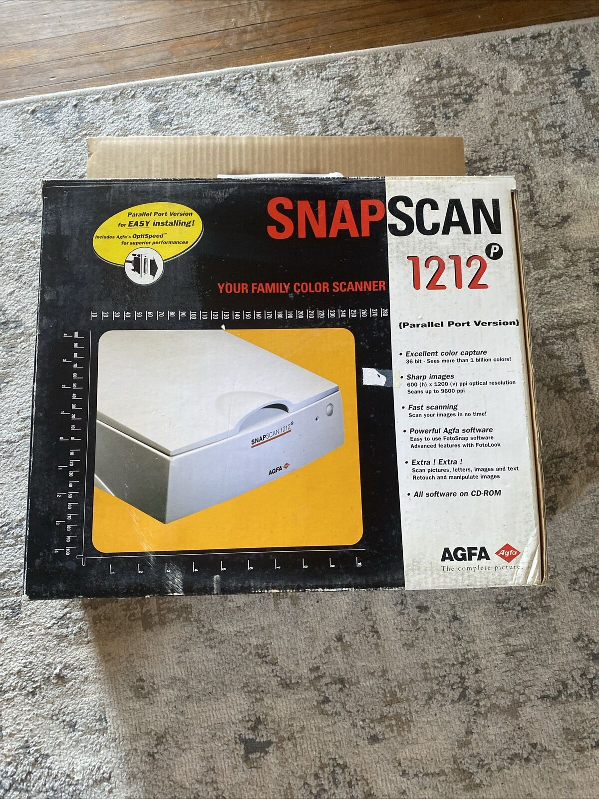 AGFA Snapscan 1212 Scanner Original Box *RARE* Color scanner Excellent Condition