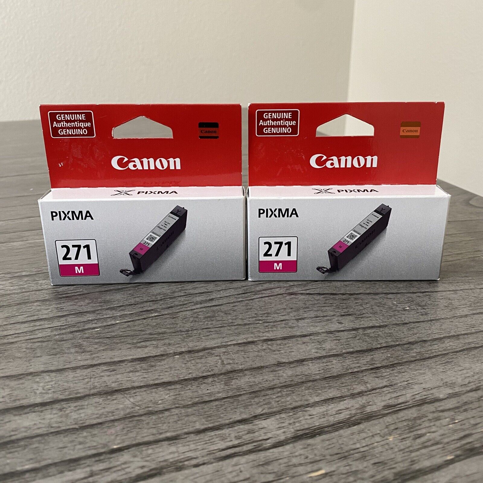 Lot Of 2 Brand NEW - Genuine Canon Pixma CLI-271M Ink Cartridge Magenta